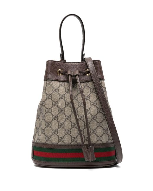 Gucci Brown Kleine Ophidia Bucket Bag mit GG