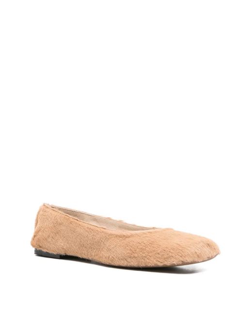 The Row Natural Leather Ballet Flats