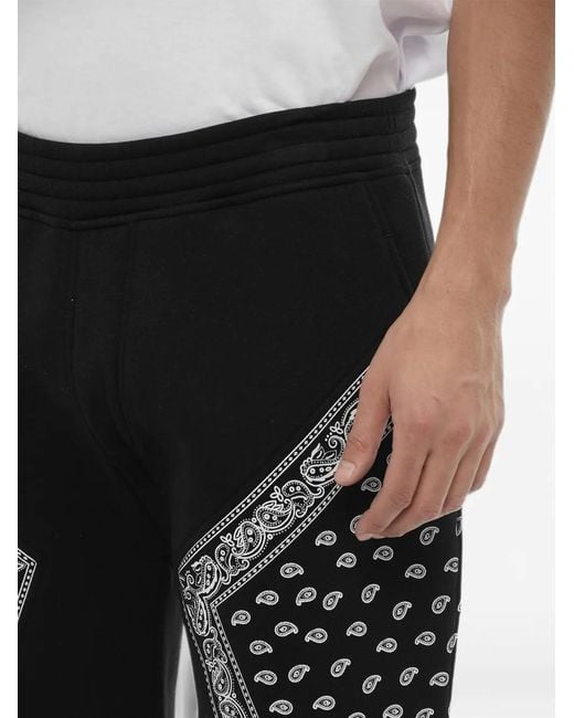 Neil Barrett Black Modernist Paisley-Print Shorts for men