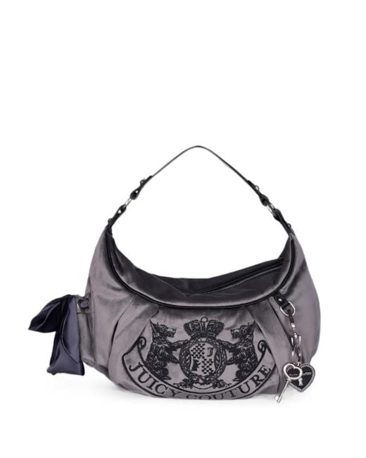 Juicy Couture Gray Crest Textured Shoulder Bag