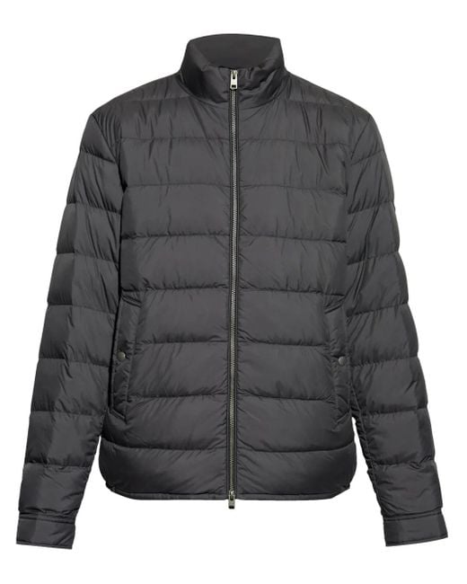 Woolrich Gray Zipped Quilted Jacket for men