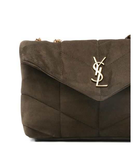 Saint Laurent Brown Puffer Toy Quilted Shoulder Bag