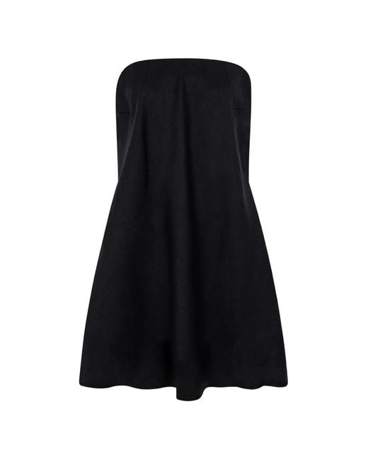 CAYET Black Demi Flared Mini Dress
