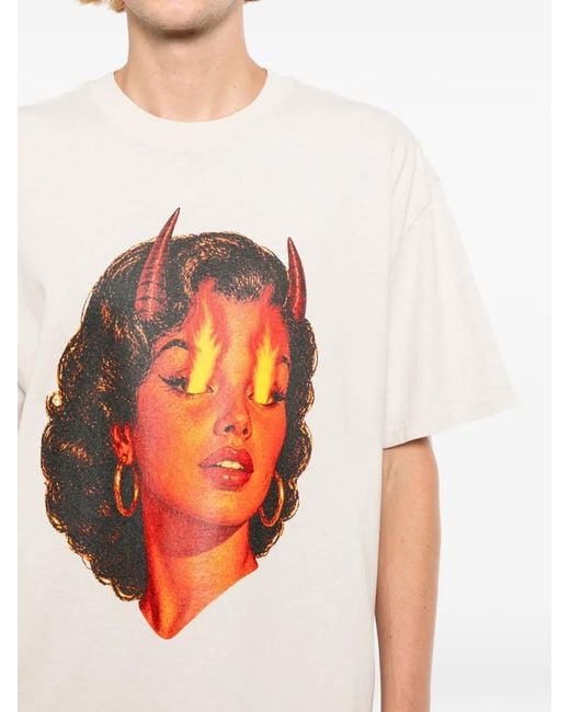 Melt White Graphic-Print Cotton T-Shirt for men