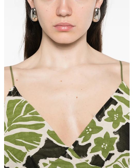 Niu Green Floral-Print Maxi Dress
