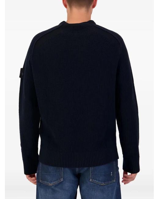 Maglione Con Applicazione Compass di Stone Island in Blue da Uomo