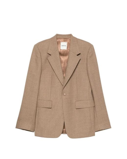 Sandro Brown Mode Flannel Blazer for men