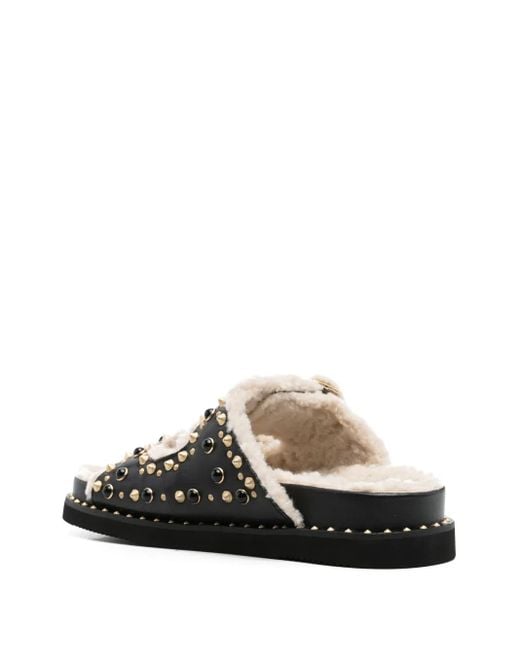 Ash Black Utah Leather Sandals
