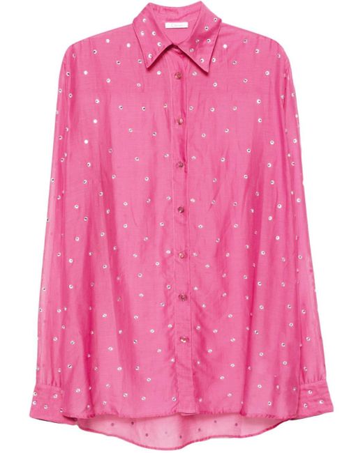 Oseree Pink Gem Hemd mit Sheer-Effekt