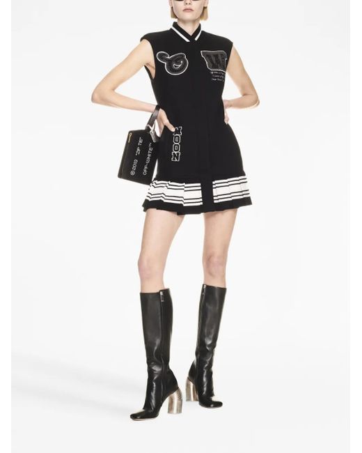 Off-White c/o Virgil Abloh Black Patch Wool Mini Dress