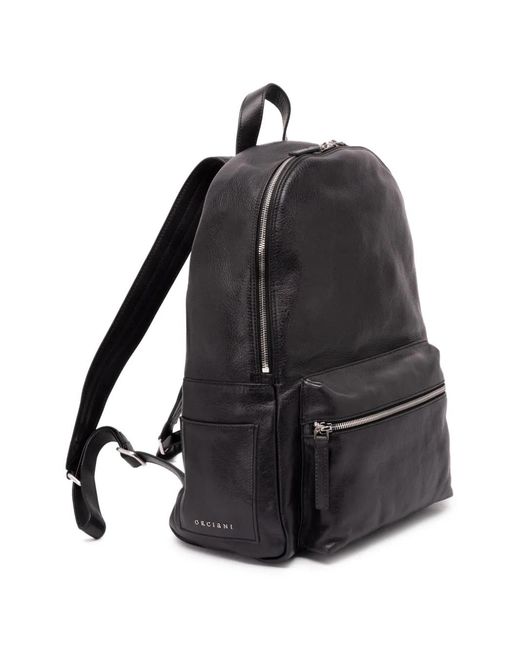 Orciani Black Lagoon Leather Backpack for men