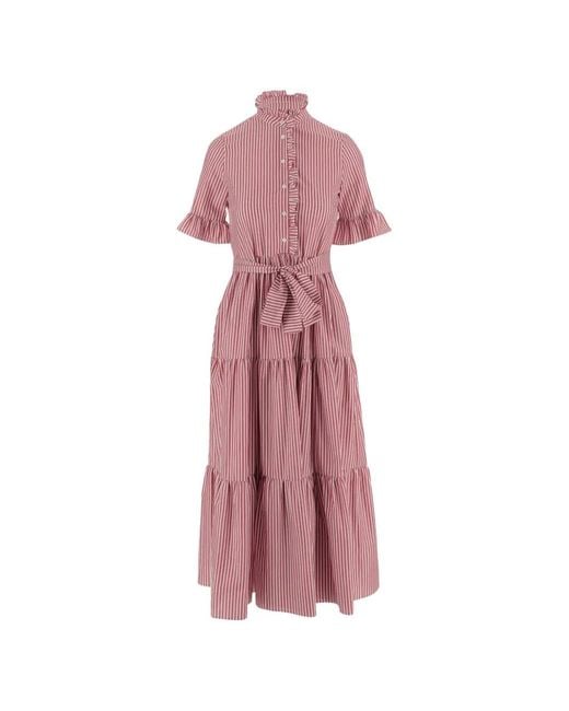 F.it Pink Striped-Pattern Dress