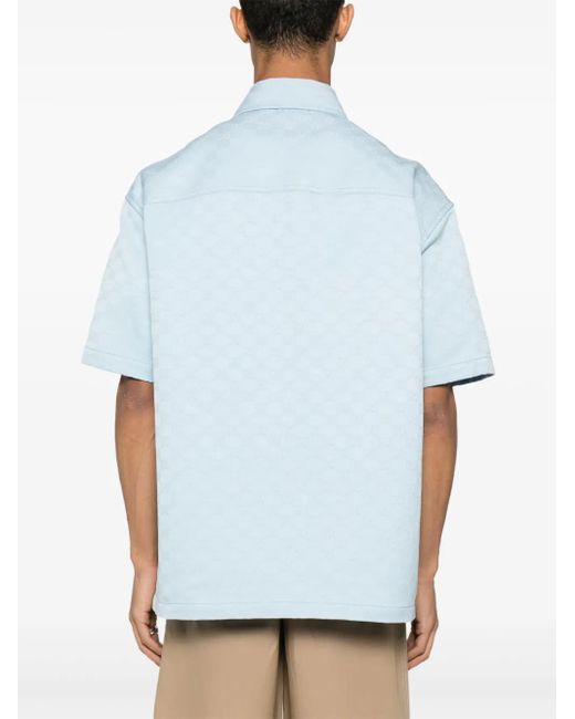 Gucci Blue 'Double Gg' Oversize Fit Work Shirt for men