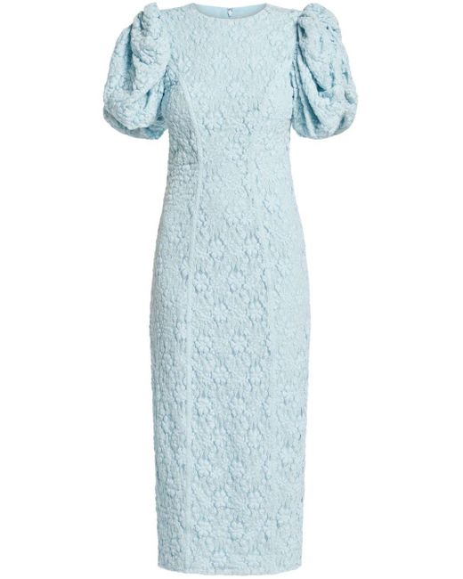Vestido con encaje y manga farol ROTATE BIRGER CHRISTENSEN de color Blue