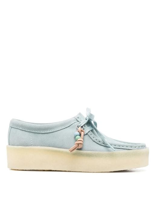 Clarks Blue Seam-Detail Suede Loafers