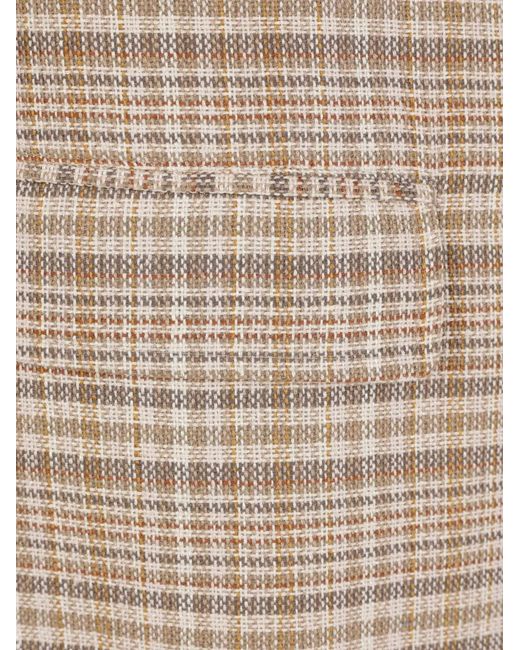 Auralee Natural Checked Shirt Jacket for men