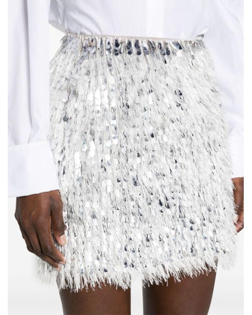 Minifalda con lentejuelas Elisabetta Franchi de color Gray