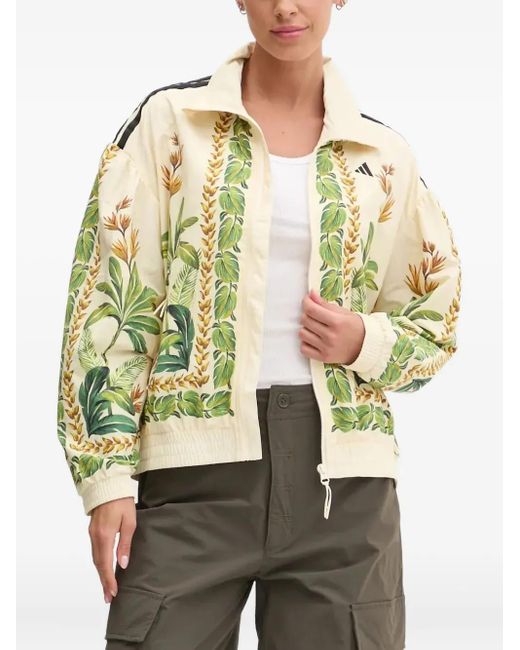Adidas Natural X Farmrio Tropical-Print Track Jacket