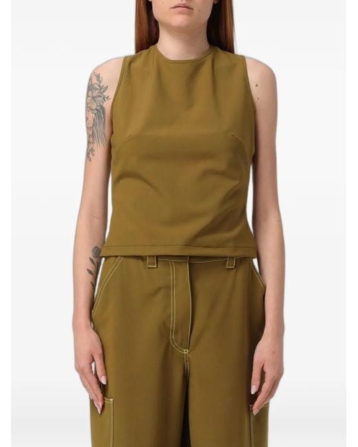 Sunnei Green Cut-Out Backless Top