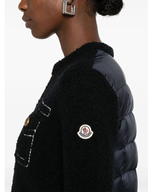 Moncler Gewatteerd Vest Met Vlakken in het Black