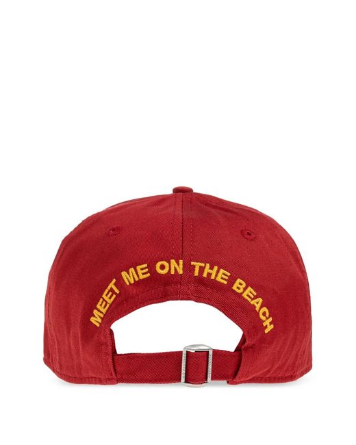 DSquared² Red Baseball Cap for men