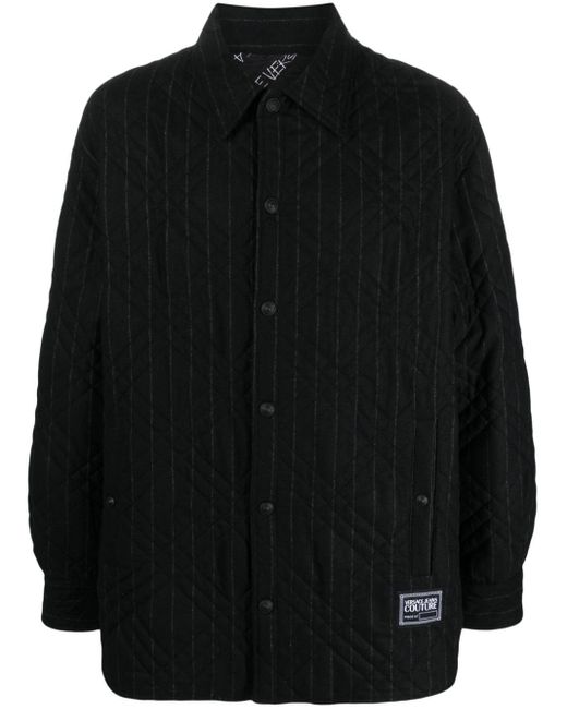 Jacket à fines rayures Versace pour homme en coloris Black