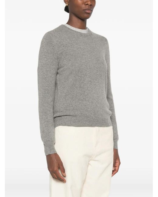Bompard Gray Crew-Neck Sweater