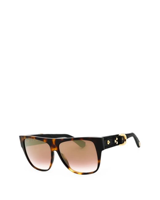 Roberto Cavalli Multicolor Tortoiseshell-Effect Geometric-Frame Sunglasses
