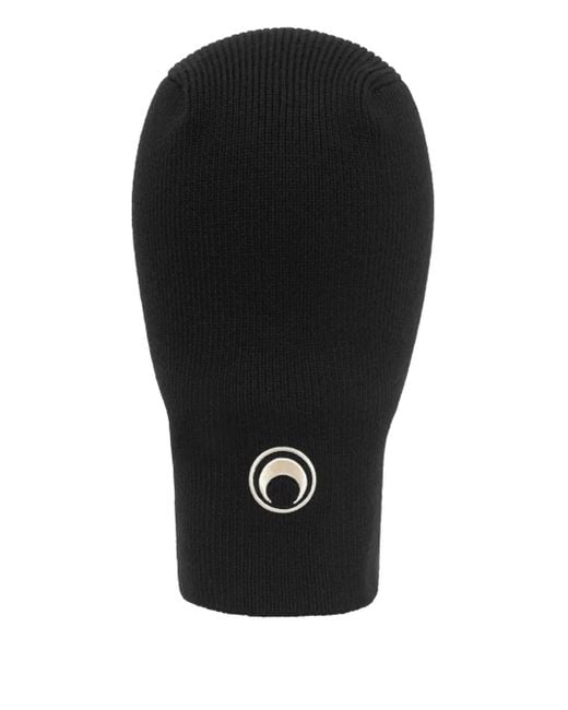 MARINE SERRE Black Wool Balaclava