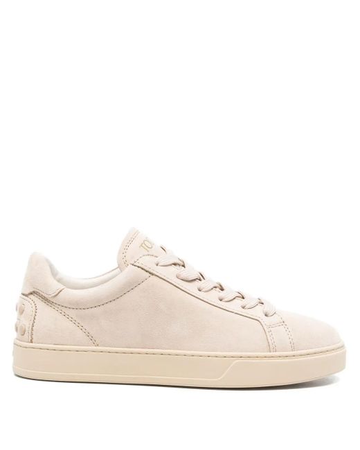 Tod's Natural Studded Suede Sneakers