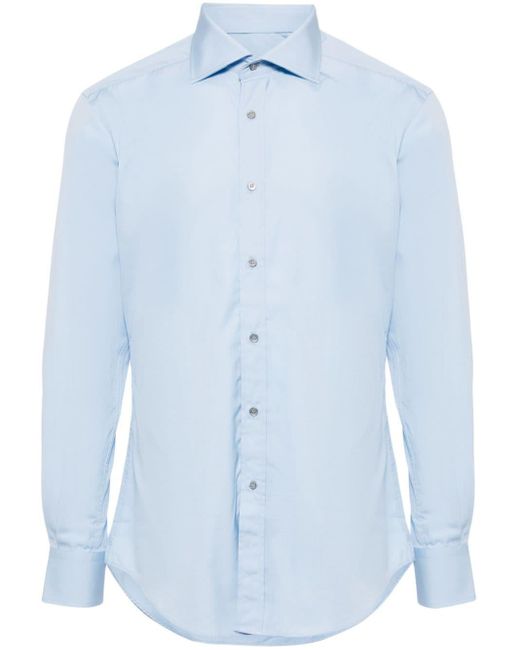 Gucci Blue Spread-collar Cotton Shirt for men