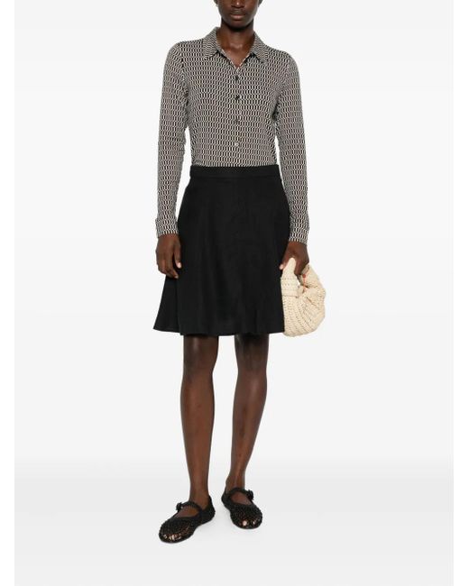 Marc O' Polo Gray Geometric-Pattern Button Shirt