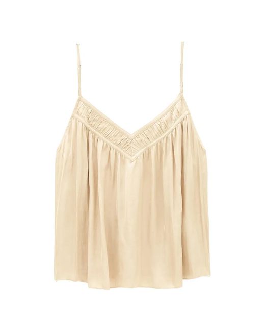 Ba&sh Natural Clovis Ruched Camisole Blouse