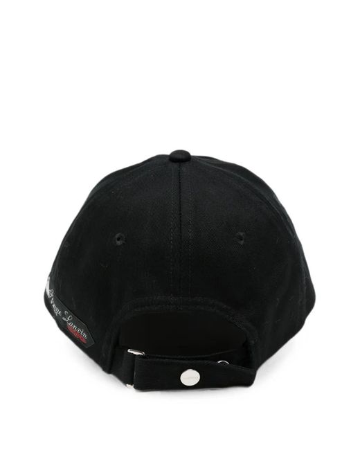 Lanvin Black Logo-Patch Curved-Peak Baseball Cap for men