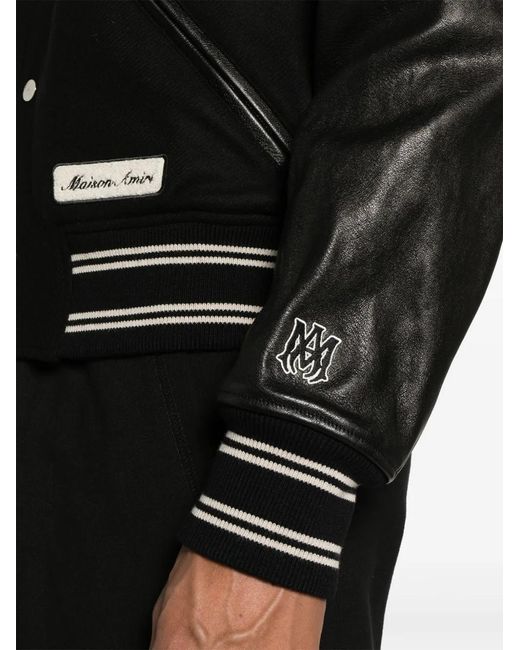 Amiri Black Eagle Varsity Bomber Jacket - Men's - Wool/nylon/leather/viscose for men
