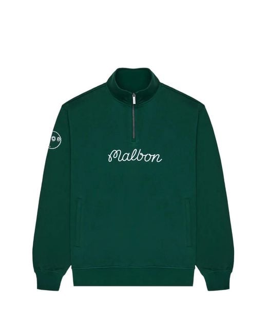 Malbon Golf Green Collegiate Sweatshirt for men