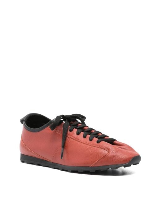Jacquemus Red Leather Lace-Up Sneakers