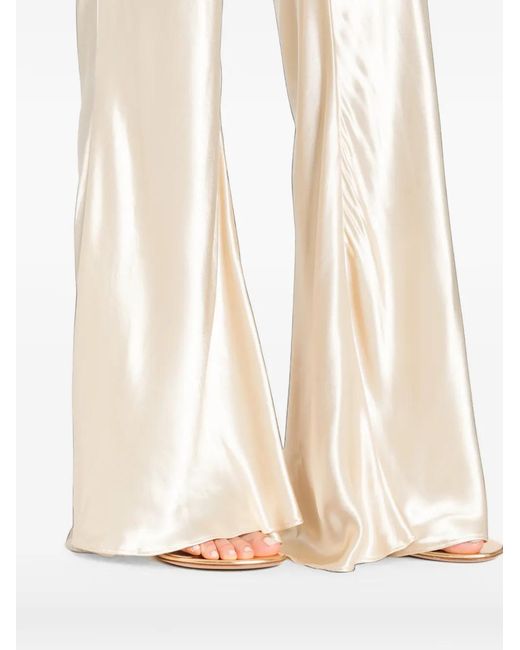 Erika Cavallini Semi Couture White High-Waisted Flared Trousers