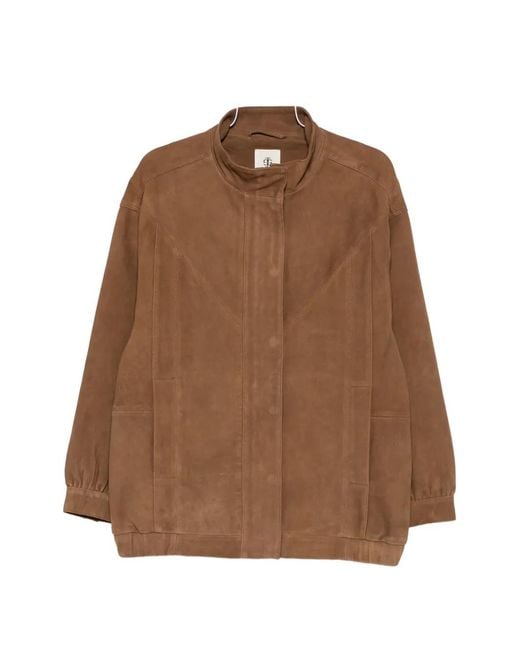 THE GARMENT Brown Geneve Suede Panelled Jacket