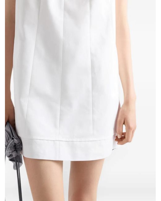 Prada White Chino Zipper Mini-Dress