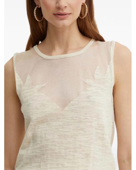 Pinko Natural Semi Sheer-Panel Vest