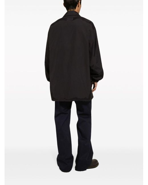 Camicia con placca logo di Dolce & Gabbana in Black da Uomo