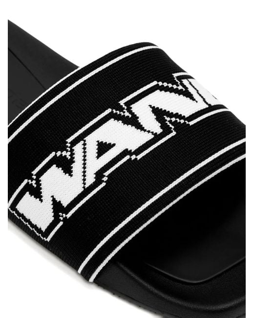 Alexander Wang Black Logo-Strap Slides