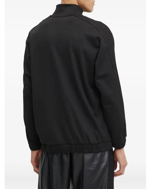 EA7 Black Zip Striped Sweatshirt for men