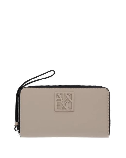 ARMANI EXCHANGE Gray Logo-Patch Wallet