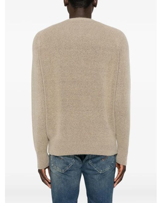 Avant Toi Natural Raglan-Sleeve Crew-Neck Sweater for men