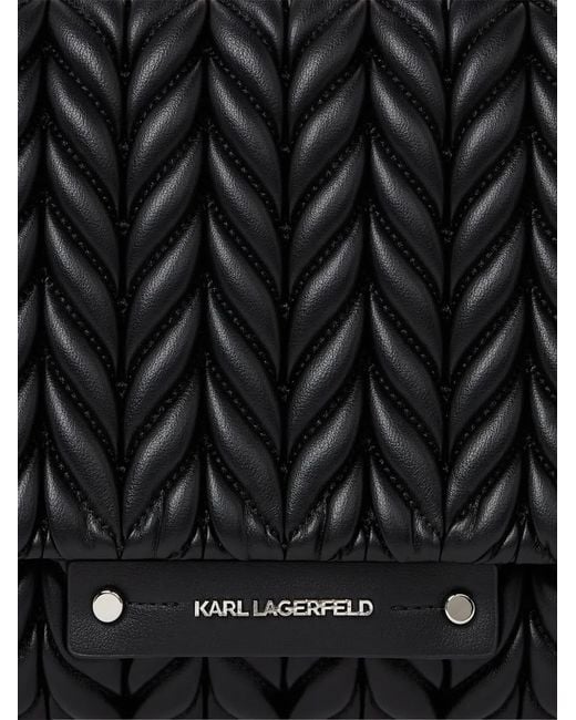 Karl Lagerfeld Black Medium K/Weave Shoulder Bag