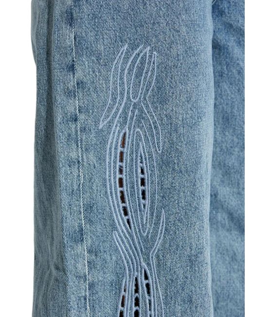 IRO Blue Embroidered Cotton Jeans