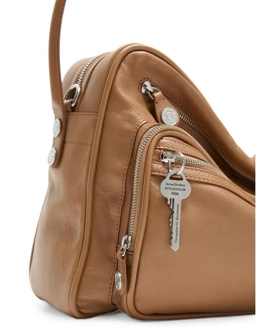 Acne Natural Camero Leather Multi-Pocket Shoulder Bag