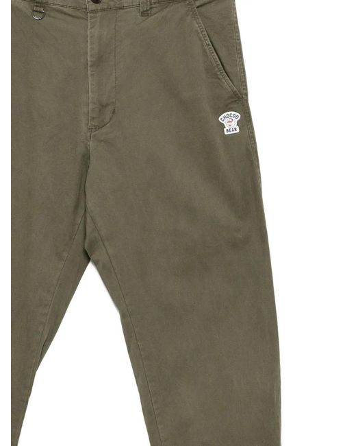 Chocoolate Green Logo-Plaque Trousers for men